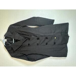 Women’s Small Spirit Steampunk Whimsigoth Double Breasted Overcoat Pin Stripes